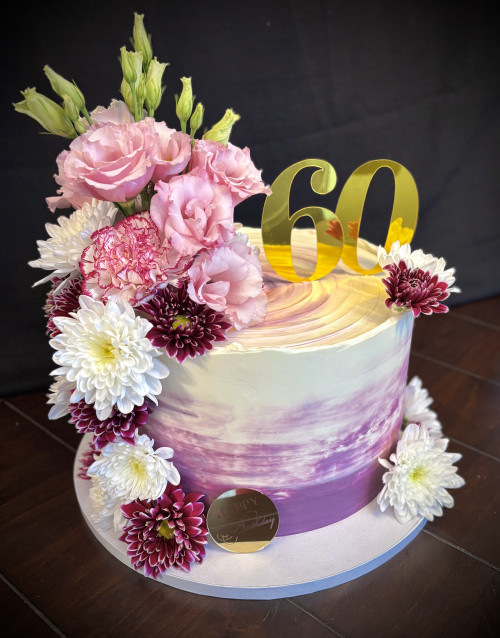 Violet Ombré Flower Cake